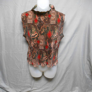 Jaipur multi color design sleeveless top small